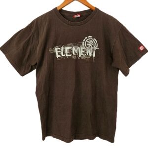 Element Brown Skateboarding T-Shirt Men's Medium Vintage Y2K Streetwear Cotton